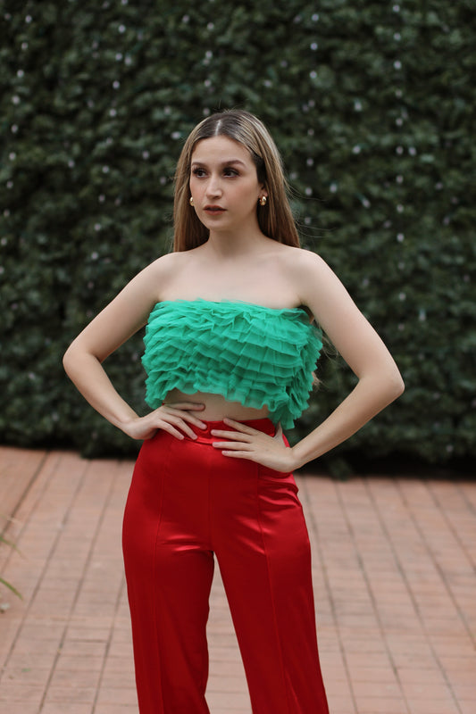 Ruffle Top Green